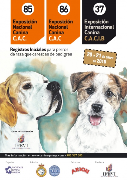 Exposición Nacional Canina en Vigo el 20 y 21 de enero de 2018